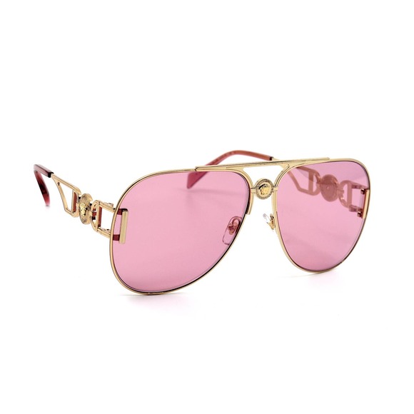 VERSACE VE2255 1002A4 GOLD PINK AUTHENTIC SUNGLASSES - Picture 2 of 13